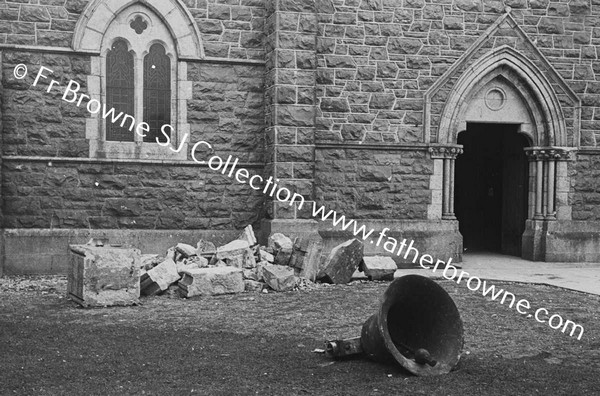 CHURCH DAMAGED BY LIGHTNING   THE BELL FALLEN